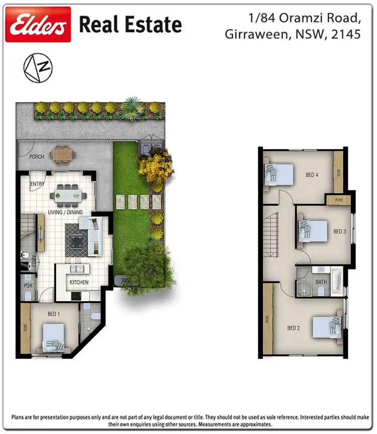 Floorplan of Homely townhouse listing, 1/84 Oramzi Road, Girraween NSW 2145