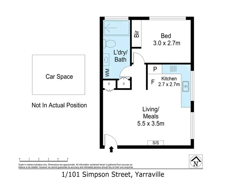 Floorplan of Homely apartment listing, 1/101 Simpson Street, Yarraville VIC 3013