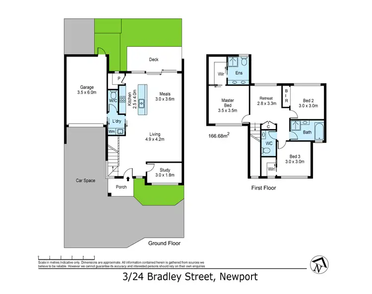 Floorplan of Homely townhouse listing, 3/24 Bradley Street, Newport VIC 3015