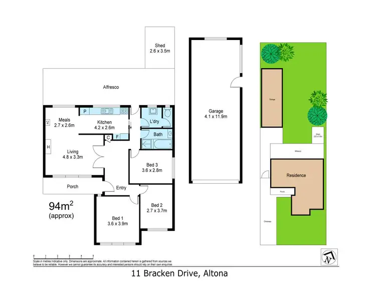 Floorplan of Homely house listing, 11 Bracken Grove, Altona VIC 3018