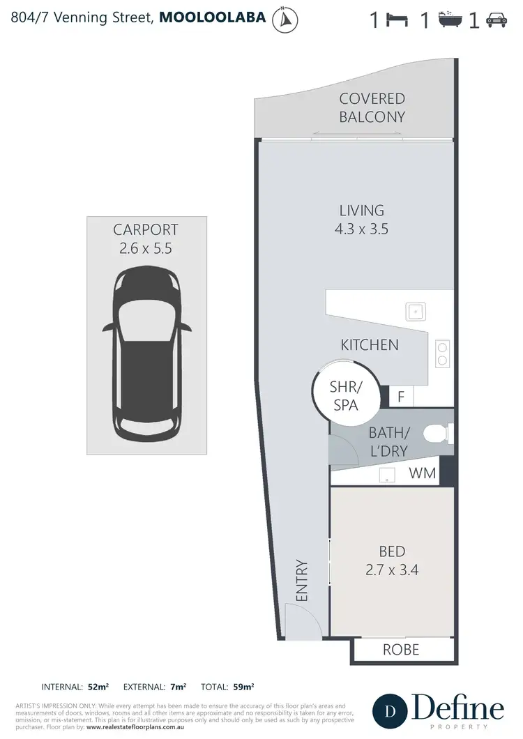Floorplan of Homely unit listing, 804/7 Venning Street, Mooloolaba QLD 4557