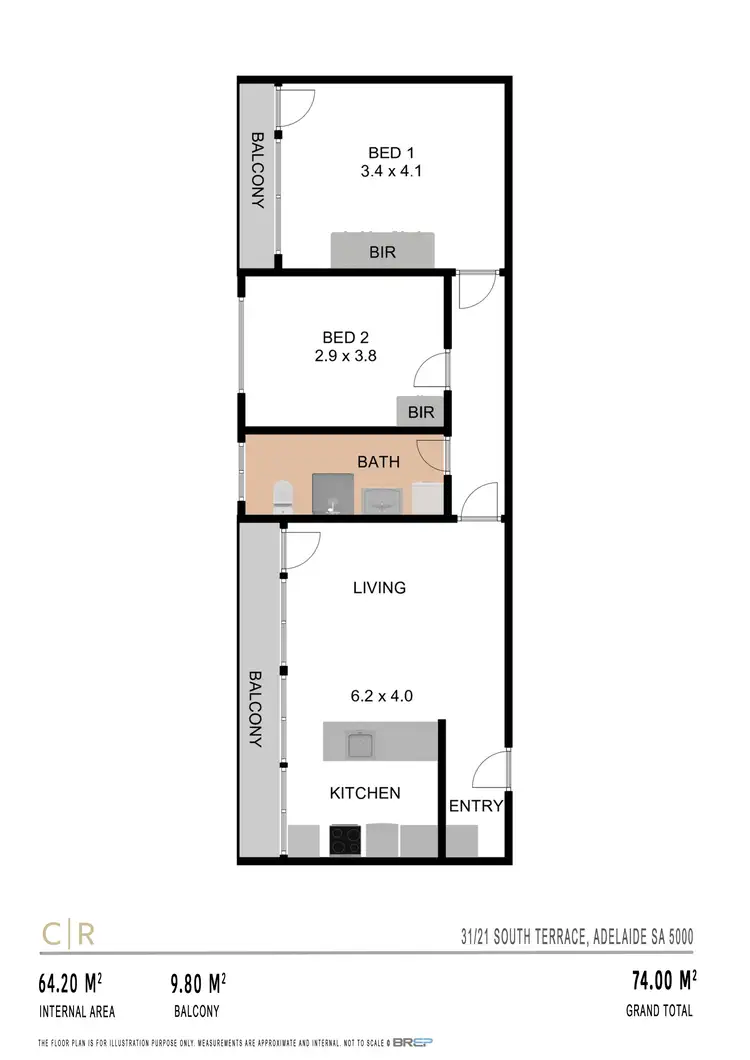 Floorplan of Homely unit listing, 31/21 South Terrace, Adelaide SA 5000