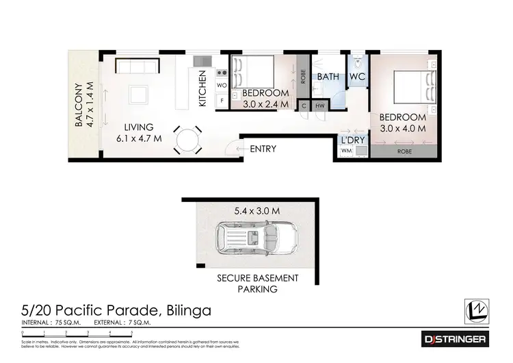 Floorplan of Homely unit listing, Level 1/5/20 Pacific Parade, Bilinga QLD 4225