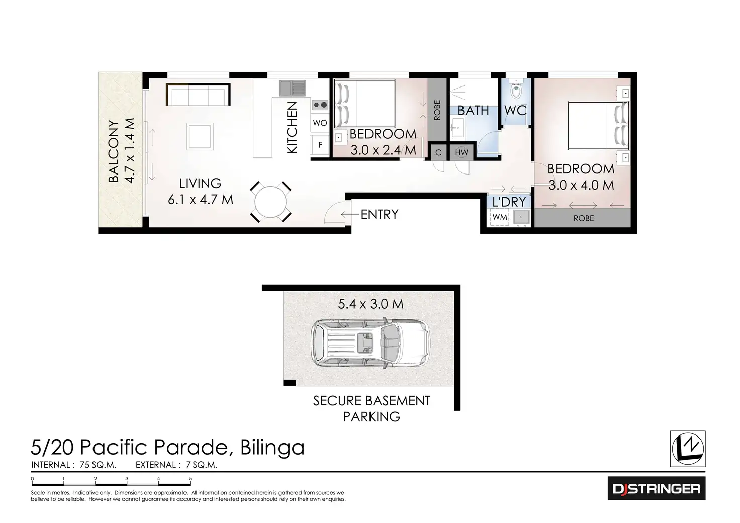Floorplan of Homely unit listing, Level 1/5/20 Pacific Parade, Bilinga QLD 4225