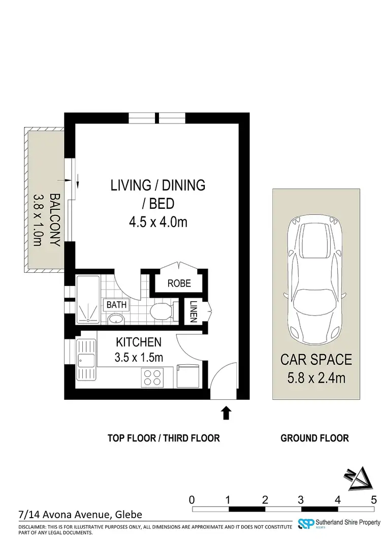 Floorplan of Homely studio listing, 7/14 Avona Avenue, Glebe NSW 2037