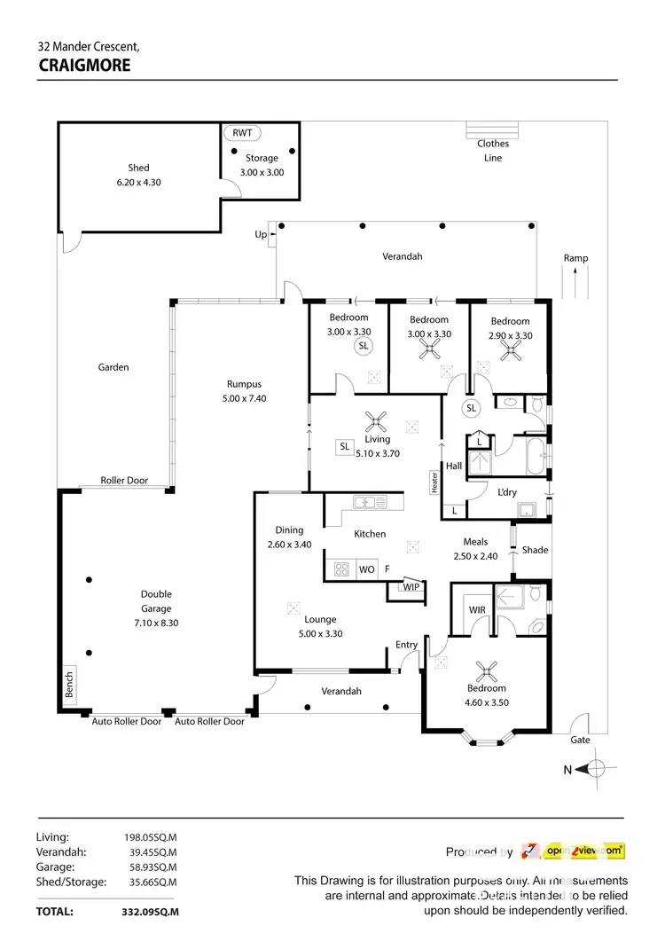 Floorplan of Homely house listing, 32 Mander Crescent, Craigmore SA 5114