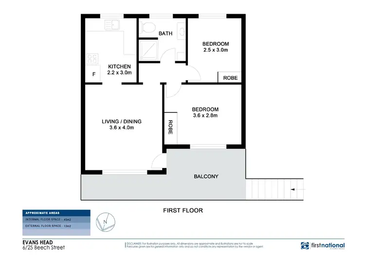 Floorplan of Homely unit listing, 6/25 Beech Street, Evans Head NSW 2473
