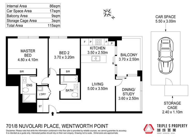 Floorplan of Homely apartment listing, 701/8 Nuvolari Place, Wentworth Point NSW 2127