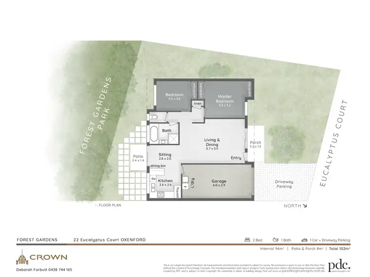 Floorplan of Homely semi-detached listing, 22 Eucalyptus Court, Oxenford QLD 4210
