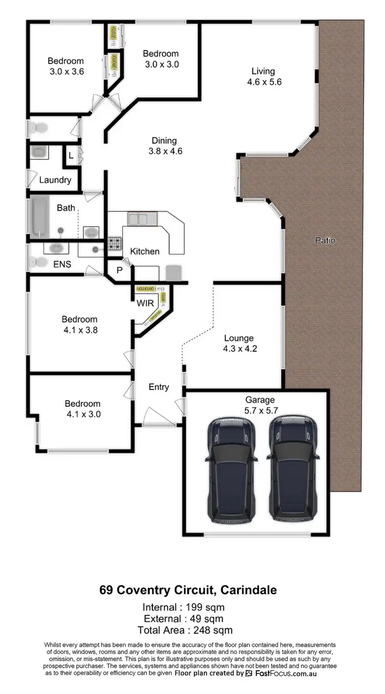 Floorplan of Homely house listing, 69 Coventry Circuit, Carindale QLD 4152