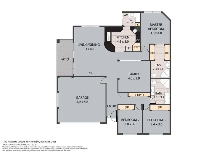 Floorplan of Homely villa listing, 1/42 Nuwarra Circuit, Forster NSW 2428