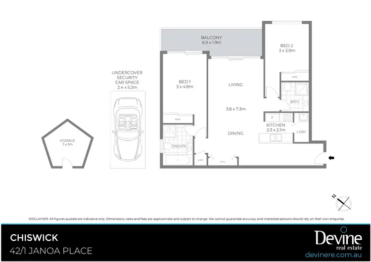 Floorplan of Homely apartment listing, 42/1 Janoa Place, Chiswick NSW 2046