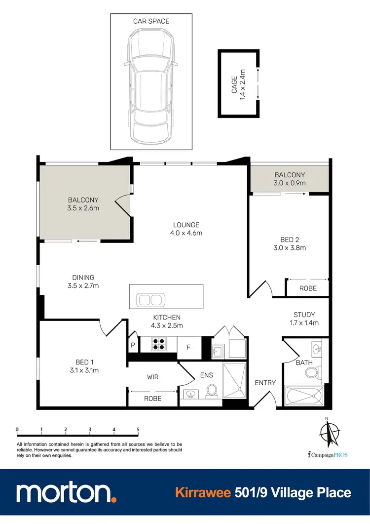 Floorplan of Homely apartment listing, 501/9 Village Place, Kirrawee NSW 2232