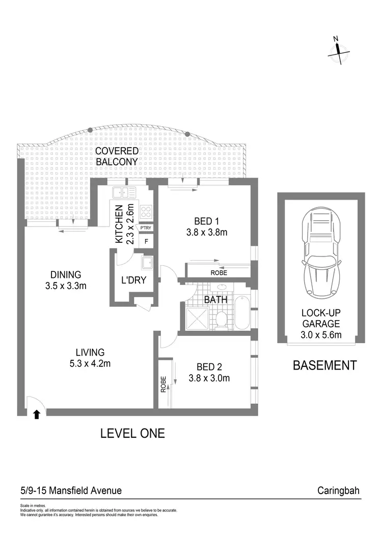 Floorplan of Homely apartment listing, 5/9-15 Mansfield Avenue, Caringbah NSW 2229