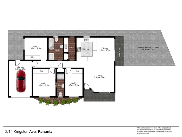 Floorplan of Homely villa listing, 2/14 Kingston Avenue, Panania NSW 2213