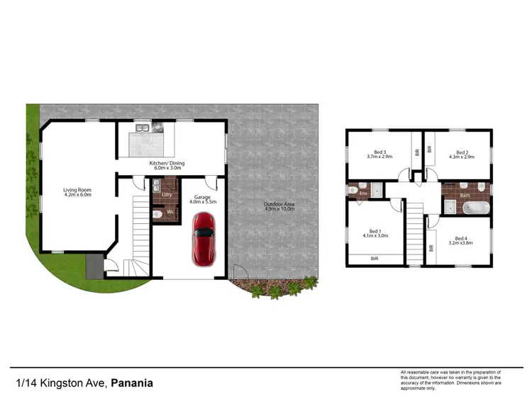 Floorplan of Homely townhouse listing, 1/14 Kingston Avenue, Panania NSW 2213