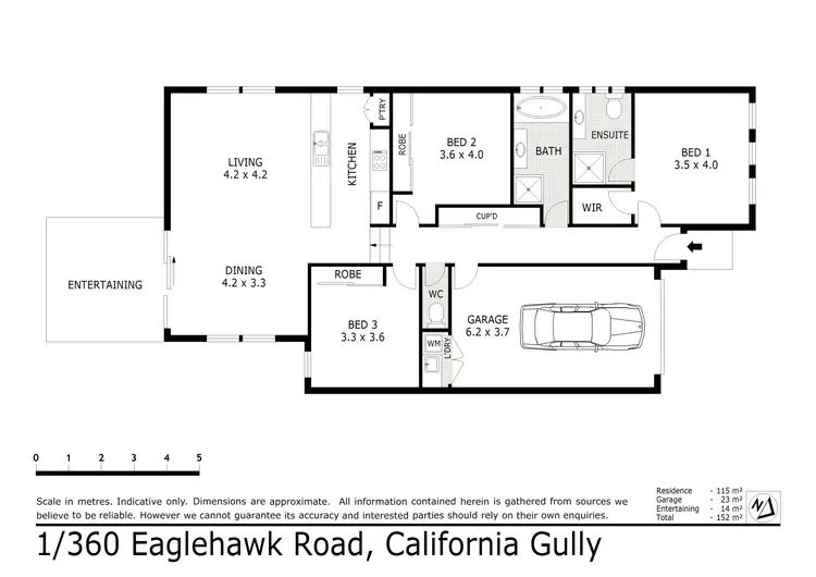 Floorplan of Homely unit listing, 1/360 Eaglehawk Road, California Gully VIC 3556