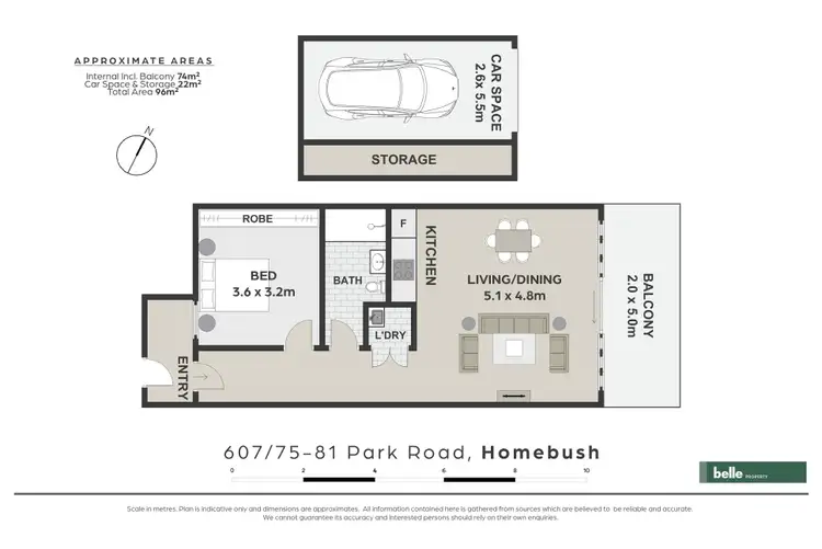 Floorplan of Homely apartment listing, 607/75-81 Park Road, Homebush NSW 2140