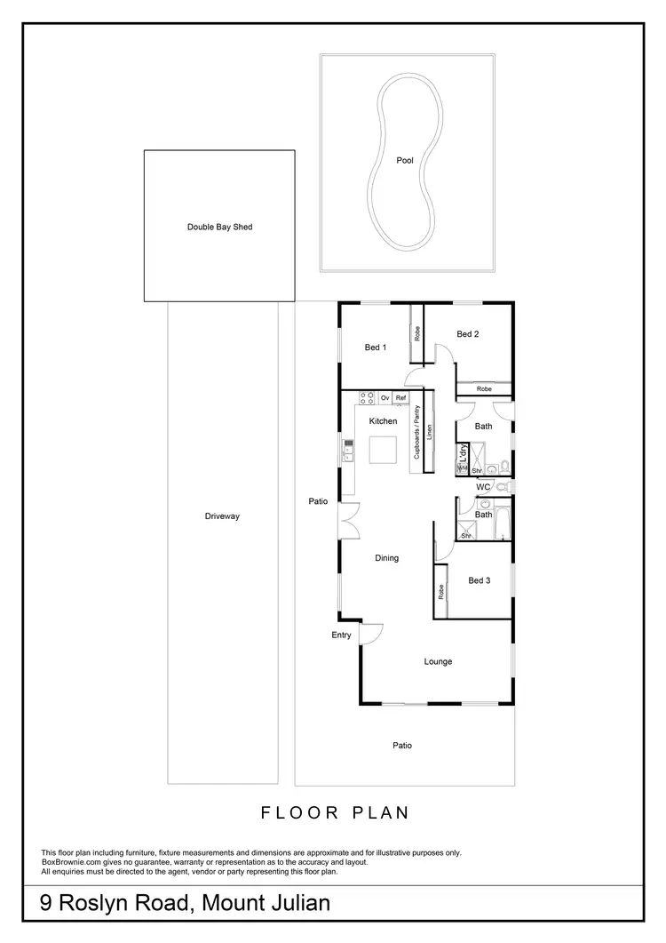 Floorplan of Homely house listing, 9 Roslyn Road, Mount Julian QLD 4800