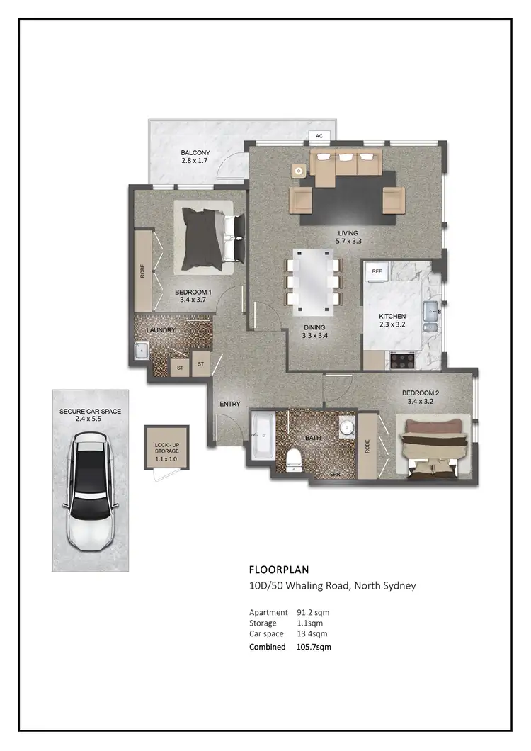 Floorplan of Homely apartment listing, 10D/50 Whaling Road, North Sydney NSW 2060