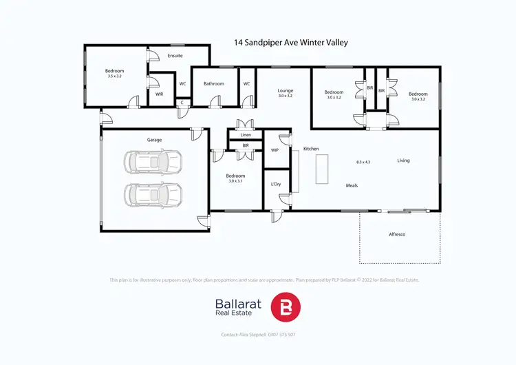 Floorplan of Homely house listing, 14 Sandpiper Avenue, Winter Valley VIC 3358