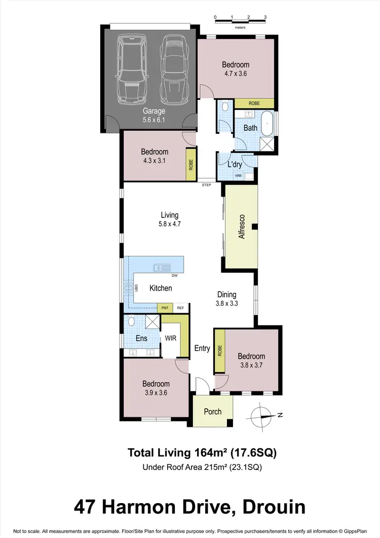Floorplan of Homely house listing, 47 Harmon Drive, Drouin VIC 3818