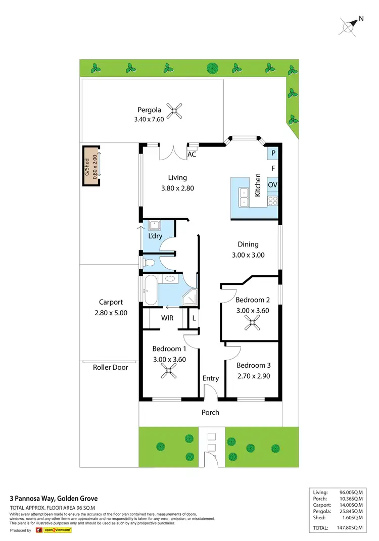 Floorplan of Homely house listing, 3 Pannosa Way, Golden Grove SA 5125