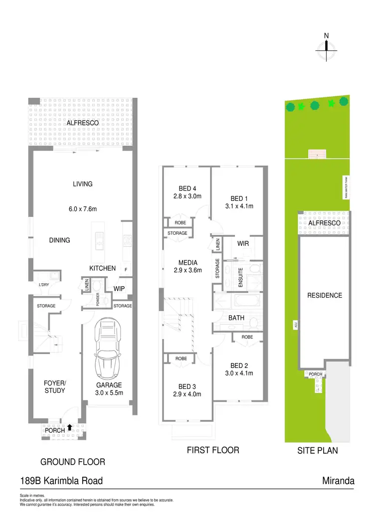 Floorplan of Homely semi-detached listing, 189b Karimbla Road, Miranda NSW 2228