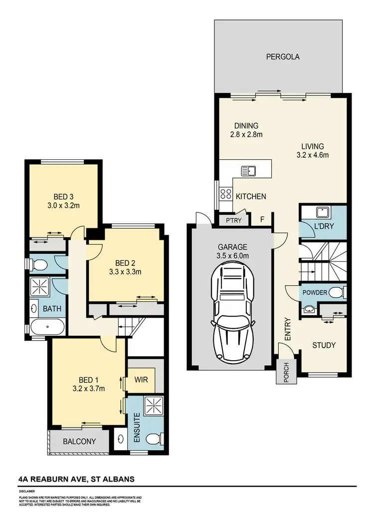 Floorplan of Homely townhouse listing, 4A Reaburn Avenue, St Albans VIC 3021