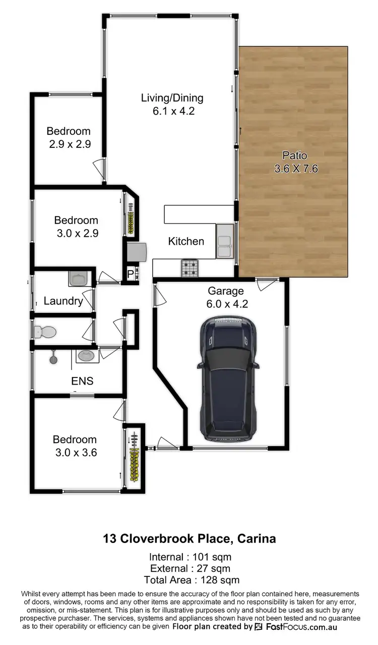Floorplan of Homely house listing, 13 Cloverbrook Place, Carina QLD 4152