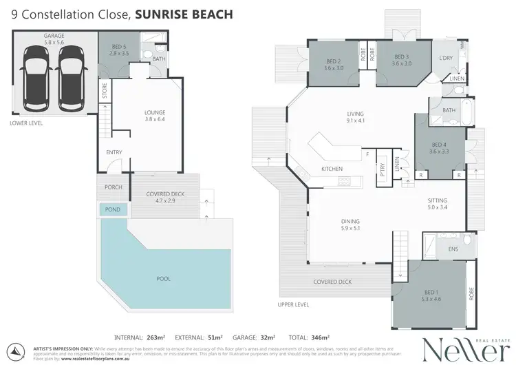 Floorplan of Homely house listing, 9 Constellation Close, Sunrise Beach QLD 4567