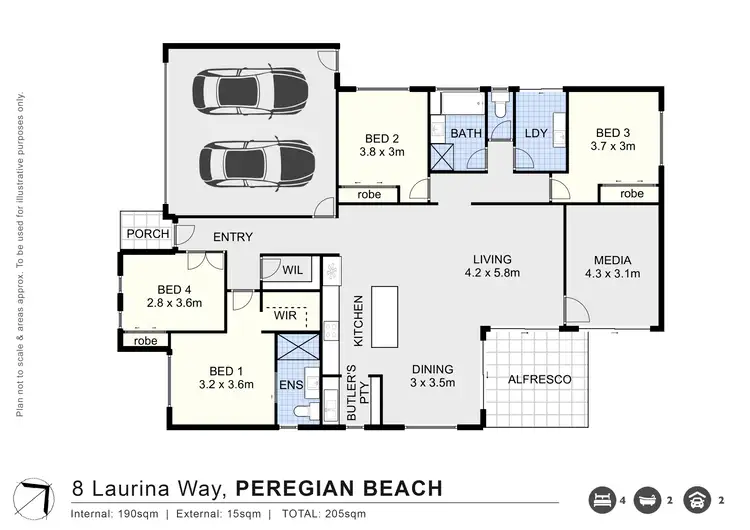 Floorplan of Homely house listing, 8 Laurina Way, Peregian Springs QLD 4573
