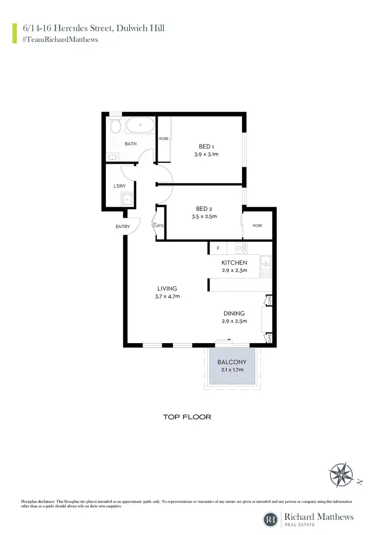 Floorplan of Homely apartment listing, 6/14-16 Hercules Street, Dulwich Hill NSW 2203