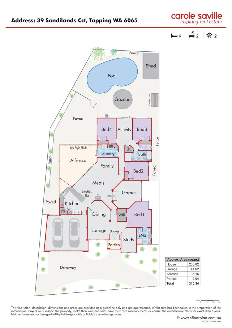 Floorplan of Homely house listing, 39 Sandilands Circuit, Tapping WA 6065