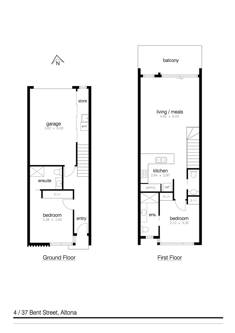 Floorplan of Homely townhouse listing, 4/37 Bent Street, Altona VIC 3018