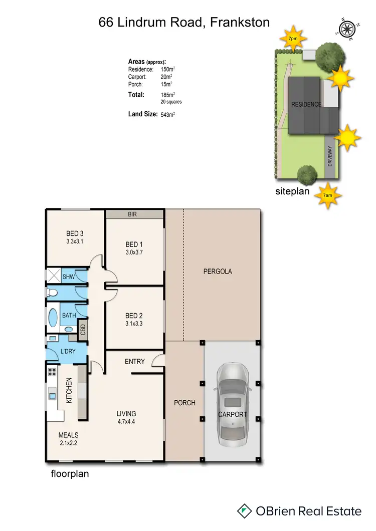 Floorplan of Homely house listing, 66 Lindrum Road, Frankston VIC 3199
