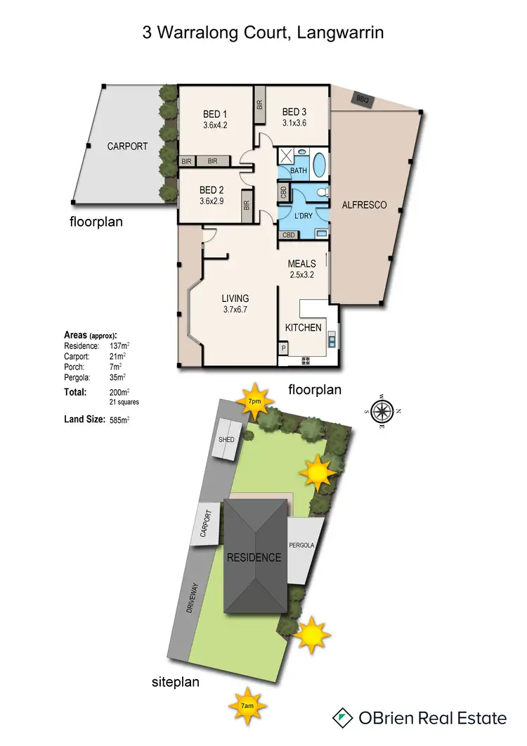 Floorplan of Homely house listing, 3 Waralong Court, Langwarrin VIC 3910