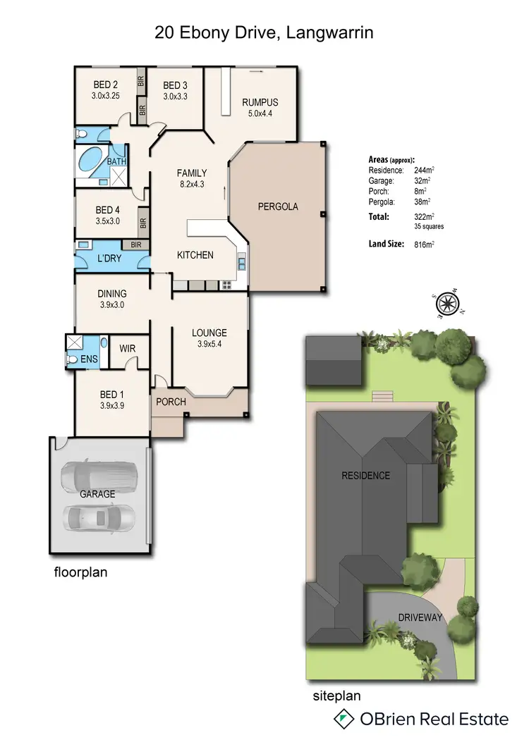 Floorplan of Homely house listing, 20 Ebony Drive, Langwarrin VIC 3910
