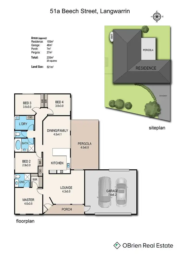 Floorplan of Homely house listing, 51A Beech Street, Langwarrin VIC 3910