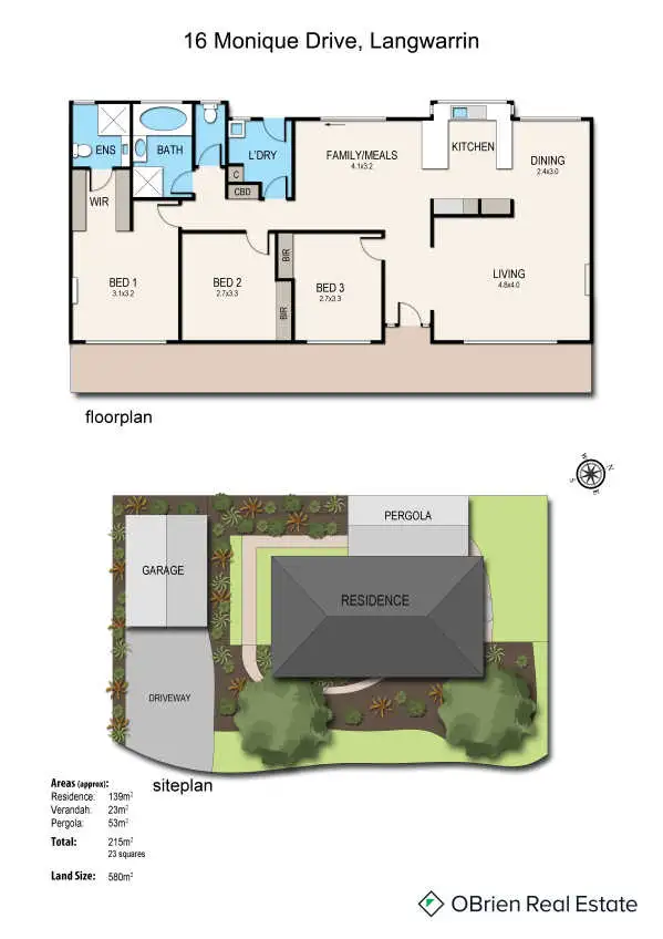 Floorplan of Homely house listing, 16 Monique Drive, Langwarrin VIC 3910