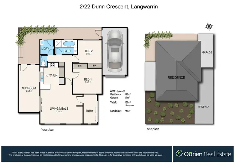 Floorplan of Homely unit listing, 2/22 Dunn Crescent, Langwarrin VIC 3910