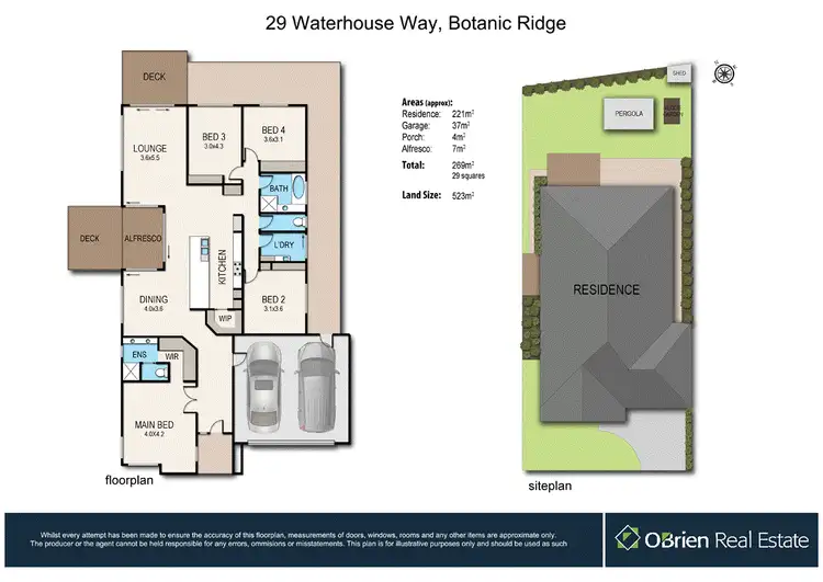 Floorplan of Homely house listing, 29 Waterhouse Way, Botanic Ridge VIC 3977