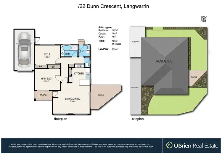 Floorplan of Homely house listing, 1/22 Dunn Crescent, Langwarrin VIC 3910