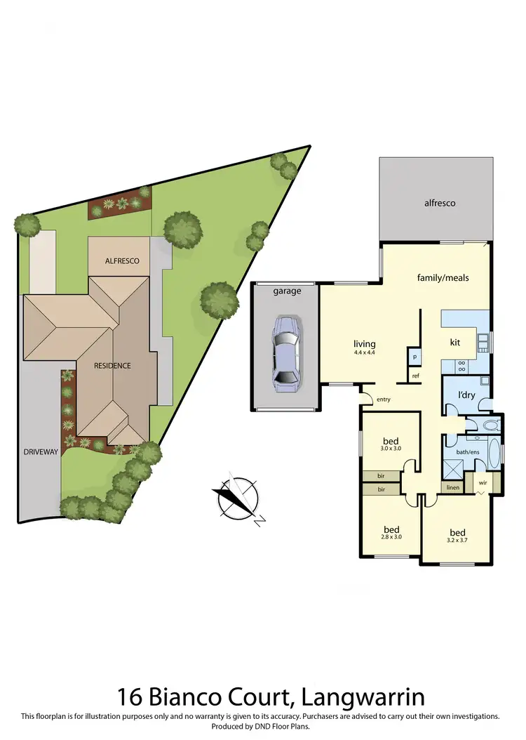 Floorplan of Homely house listing, 16 Bianco Court, Langwarrin VIC 3910