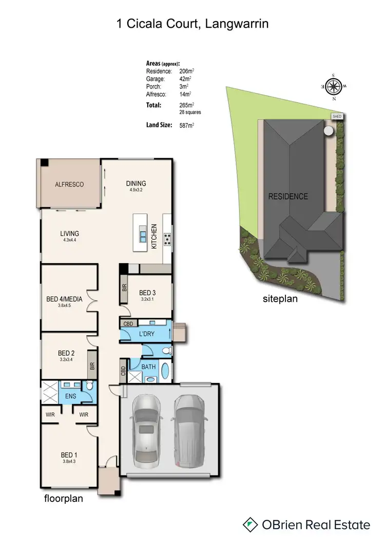 Floorplan of Homely house listing, 1 Cicala Court, Langwarrin VIC 3910