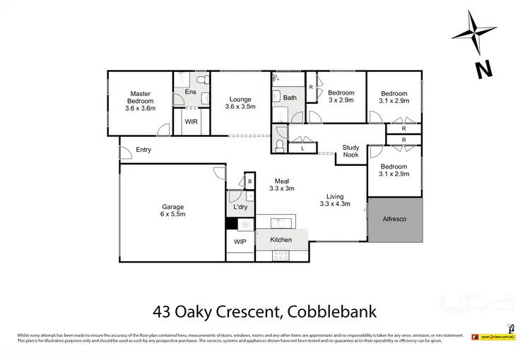 Floorplan of Homely house listing, 43 Oaky Crescent, Cobblebank VIC 3338