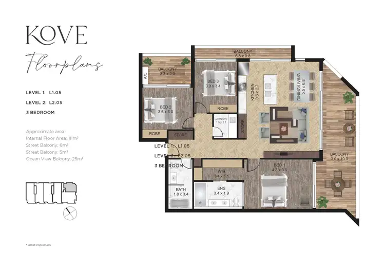 Floorplan of Homely apartment listing, Level 1/5/10 Bong Bong Street, Kiama NSW 2533