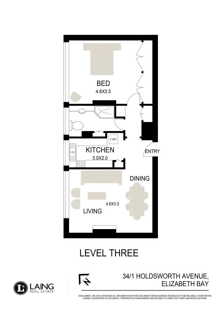 Floorplan of Homely apartment listing, 34/1 Holdsworth Avenue, Elizabeth Bay NSW 2011