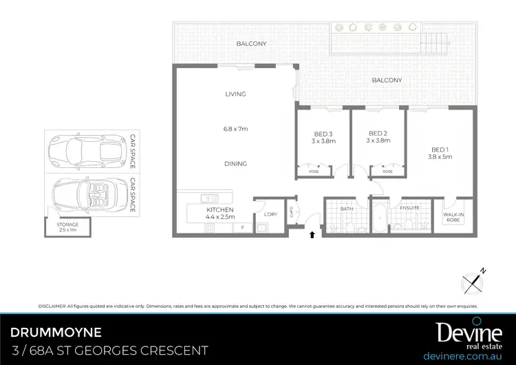 Floorplan of Homely apartment listing, 3/68a-70 St Georges Crescent, Drummoyne NSW 2047