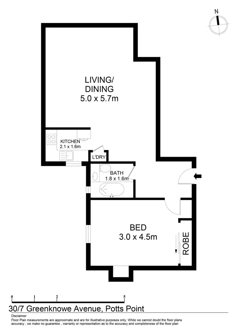 Floorplan of Homely apartment listing, 30/7 Greenknowe Avenue, Elizabeth Bay NSW 2011